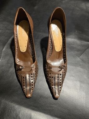 BCBGirls Size 11 B Brown Leather Heels